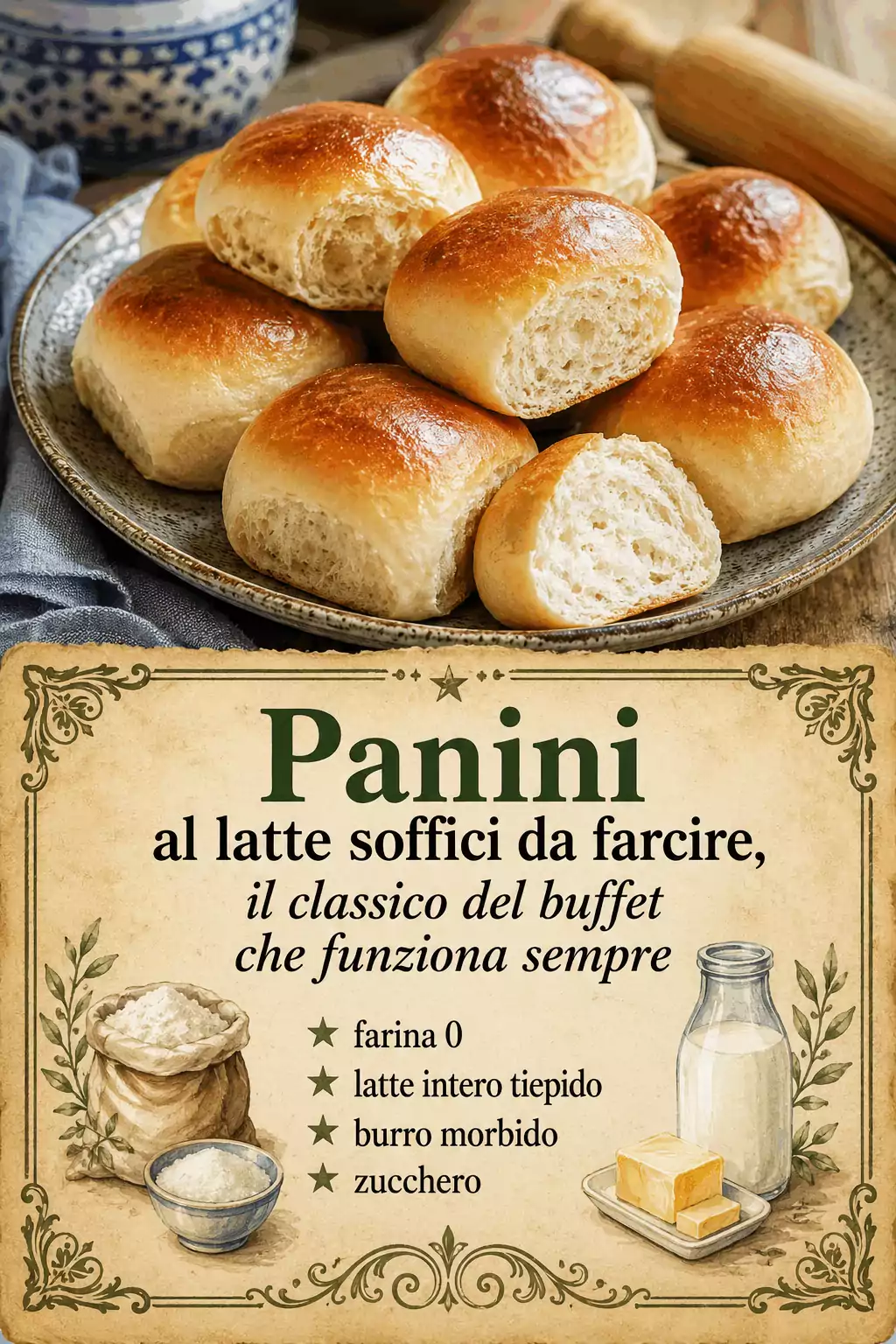 Panini al latte soffici da farcire, il classico del buffet che funziona sempre