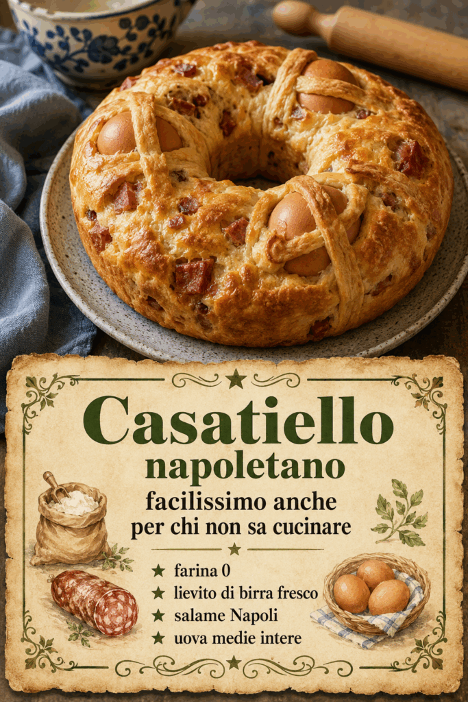 Casatiello napoletano facilissimo anche per chi non sa cucinare