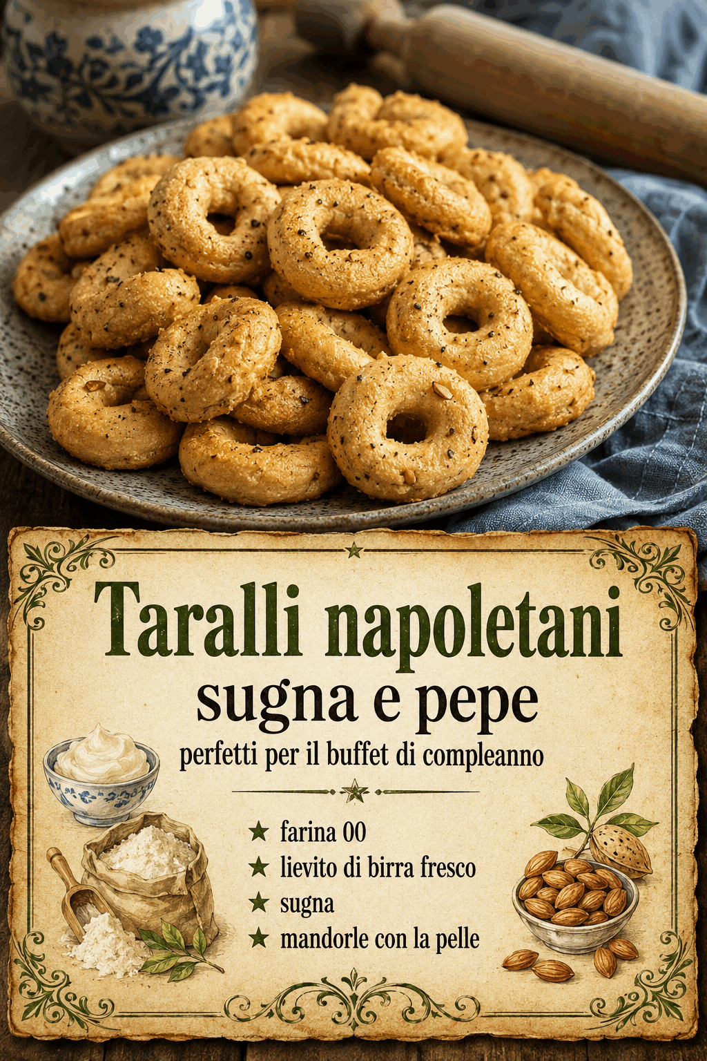 Taralli napoletani sugna e pepe perfetti per il buffet di compleanno