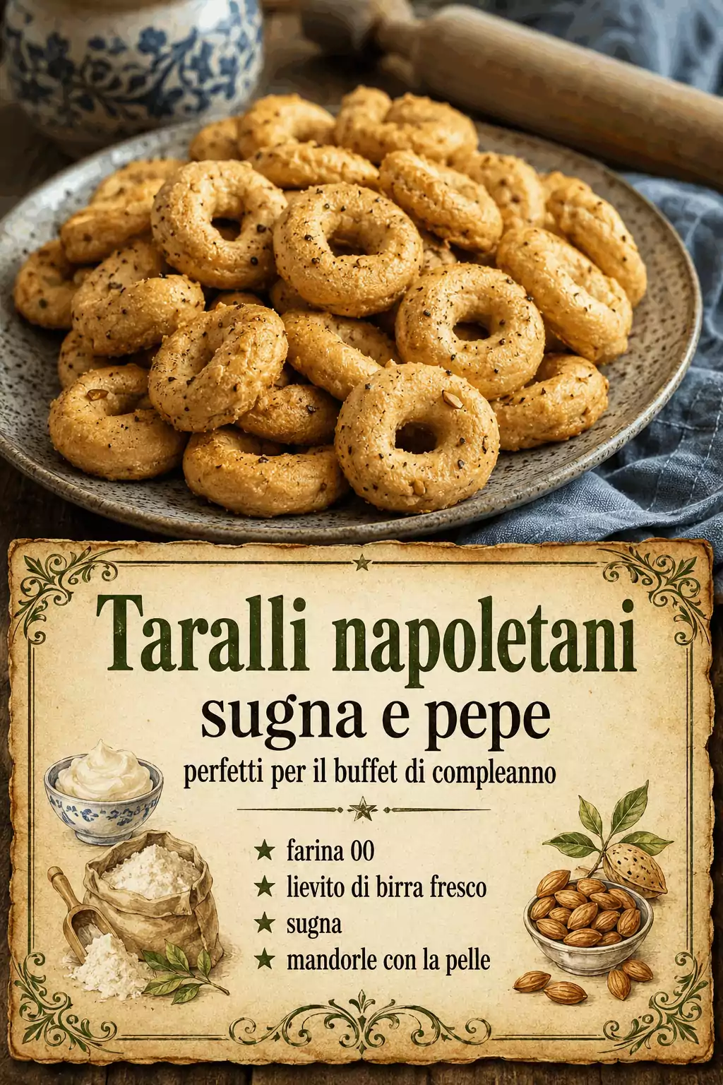 Taralli napoletani sugna e pepe perfetti per il buffet di compleanno