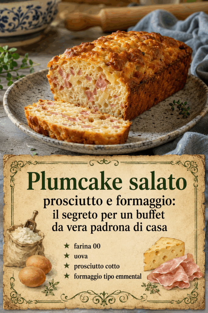 Plumcake salato prosciutto e formaggio: il segreto per un buffet da vera padrona di casa
