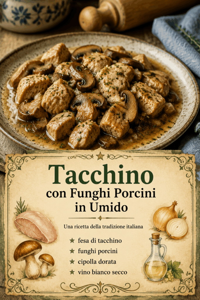 Tacchino con Funghi Porcini in Umido