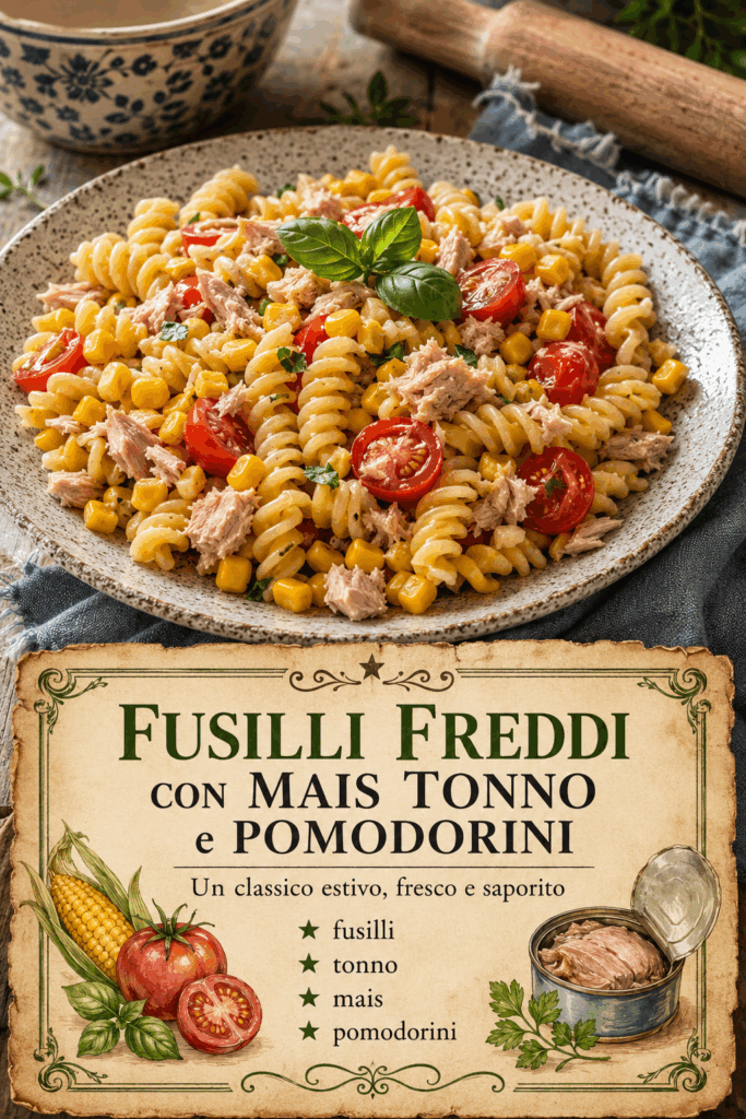Fusilli Freddi con Mais Tonno e Pomodorini