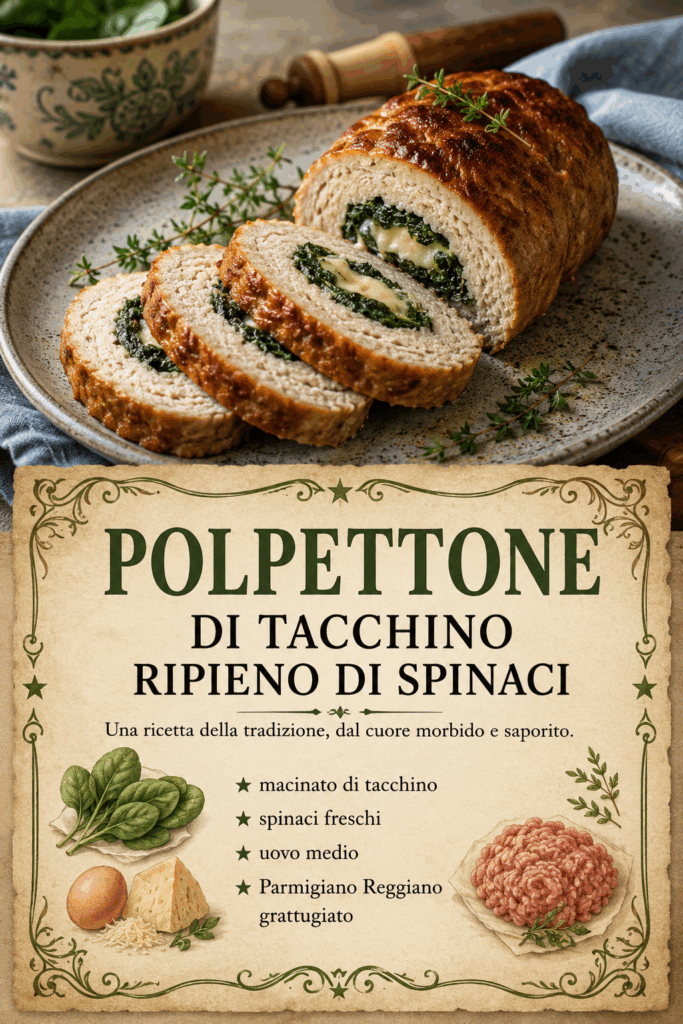 Polpettone di Tacchino Ripieno di Spinaci