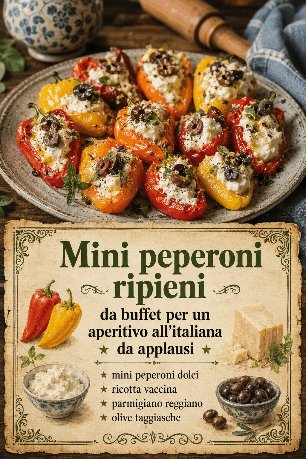 Mini peperoni ripieni da buffet per un aperitivo all’italiana da applausi