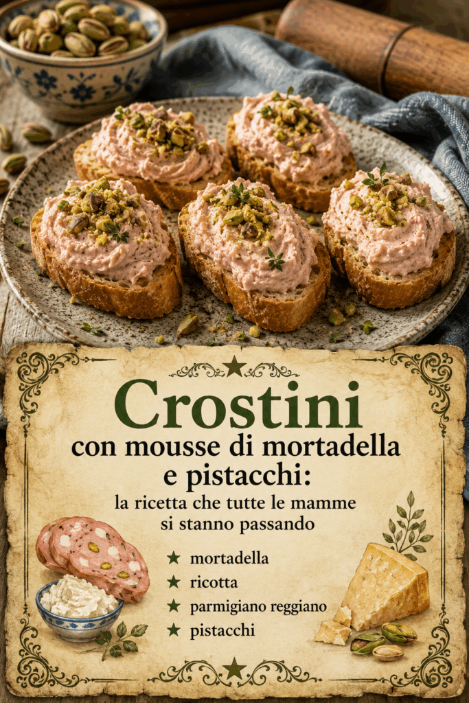 Crostini con mousse di mortadella e pistacchi: come ottenere una mousse liscia come in gastronomia