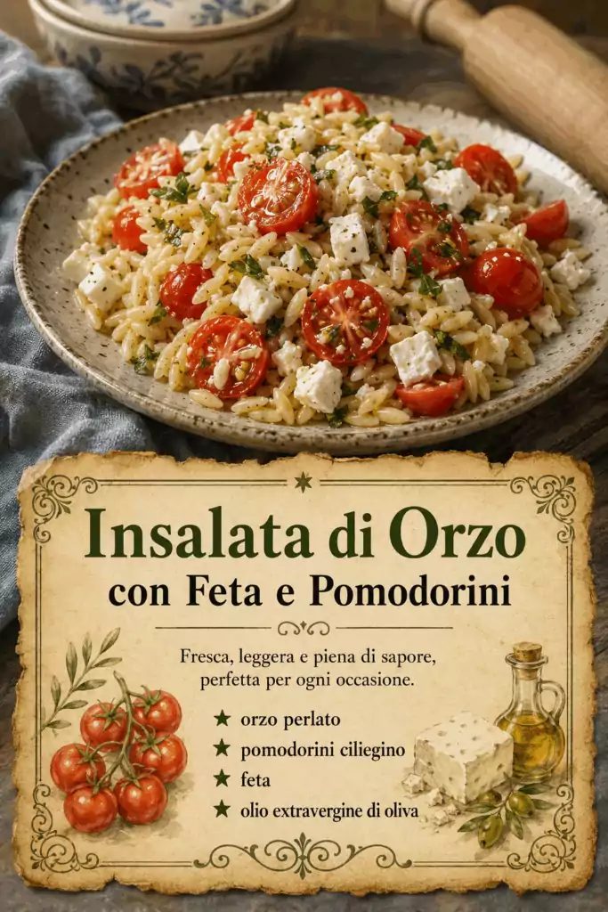 Insalata di Orzo con Feta e Pomodorini