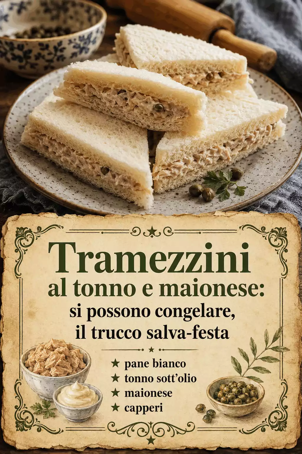 Tramezzini al tonno e maionese da congelare: cosa mettere e cosa evitare perché restino morbidi