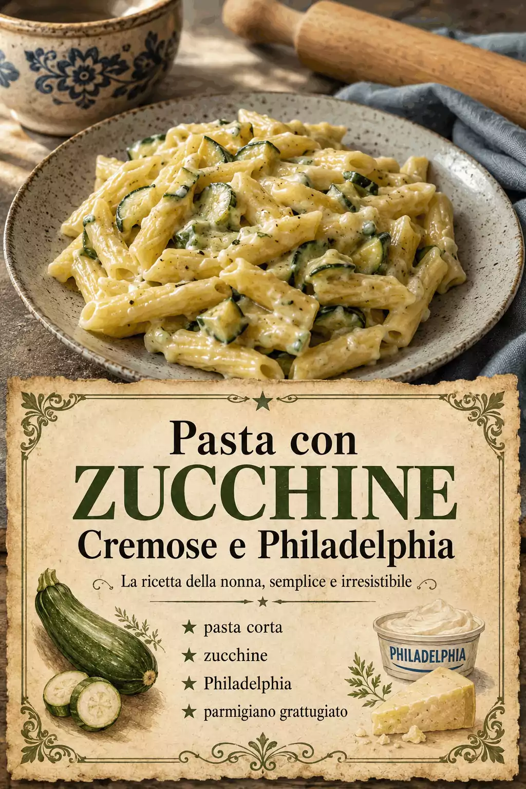 Pasta con Zucchine Cremose e Philadelphia