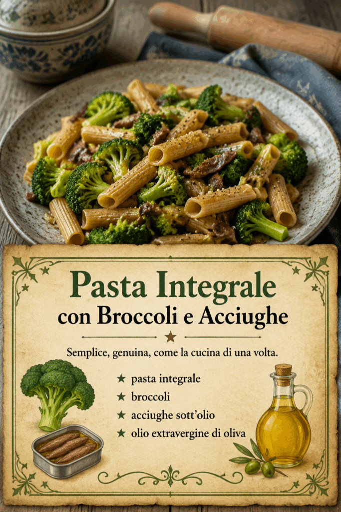 Pasta Integrale con Broccoli e Acciughe