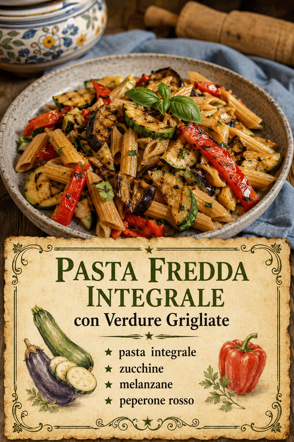 Pasta Fredda Integrale con Verdure Grigliate