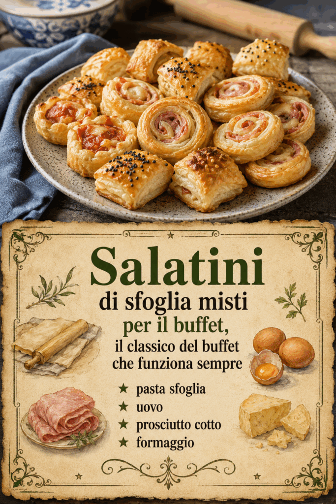 Salatini di sfoglia misti per il buffet, il classico del buffet che funziona sempre