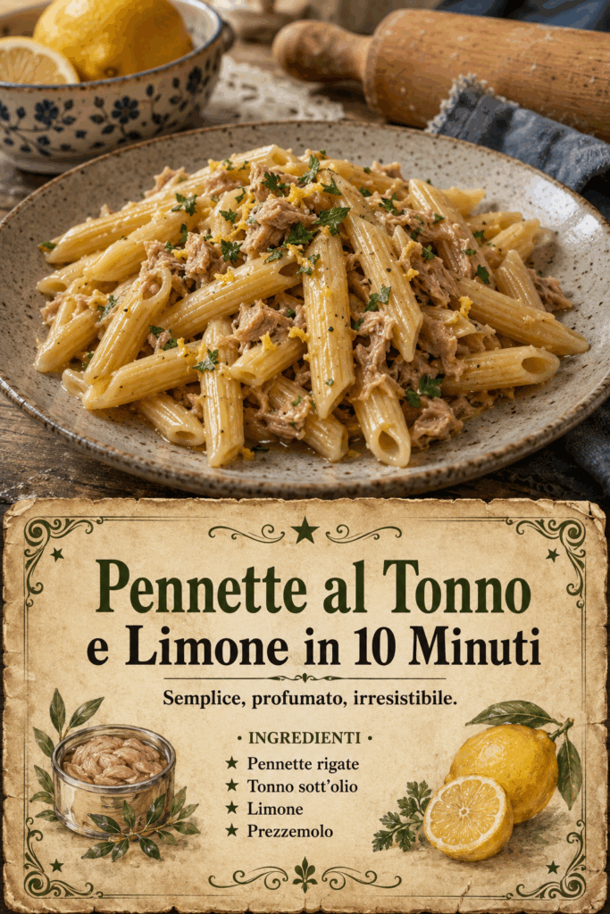 Pennette al Tonno e Limone in 10 Minuti