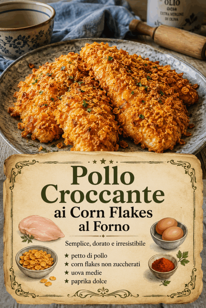 Pollo Croccante ai Corn Flakes al Forno