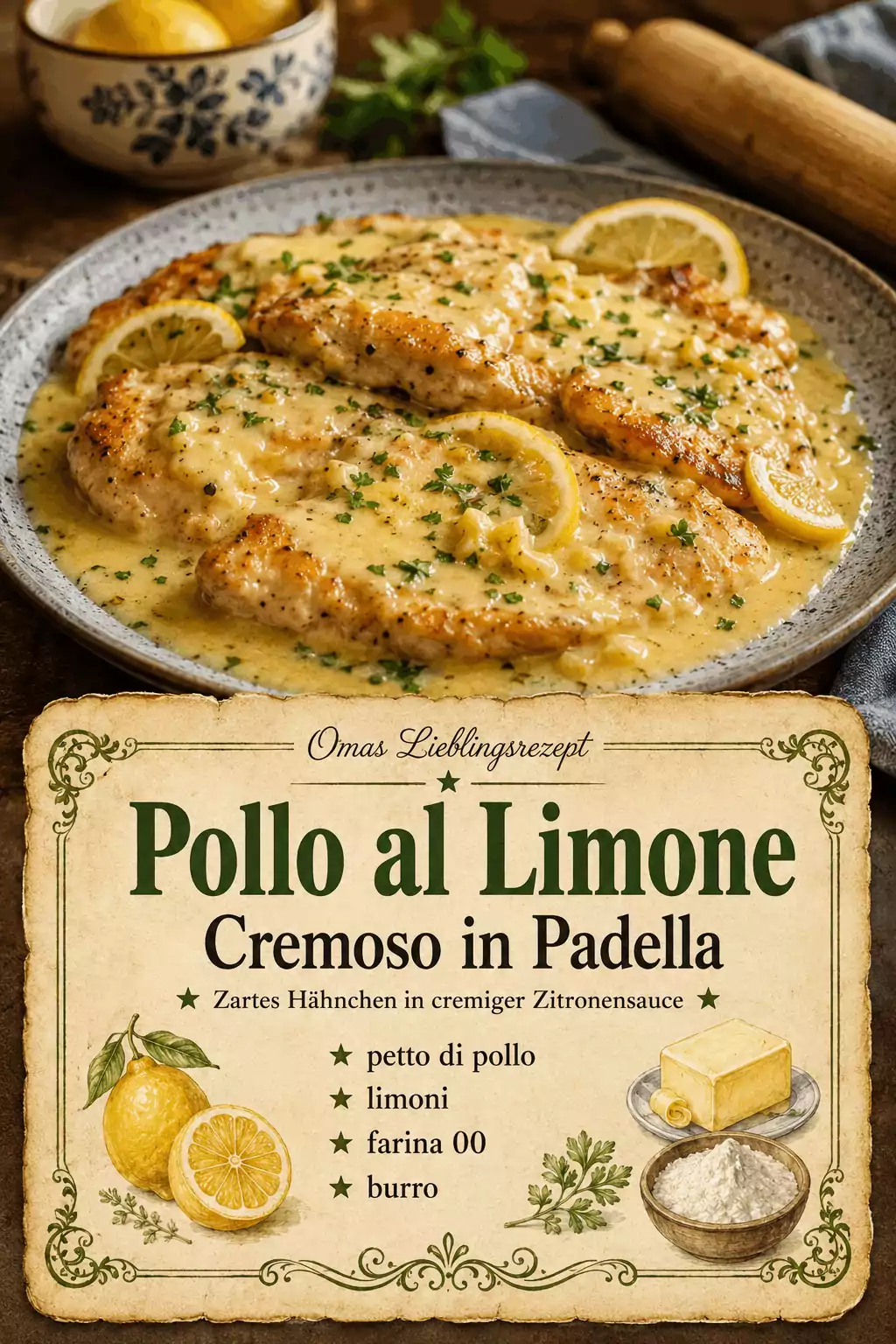 Pollo al Limone Cremoso in Padella