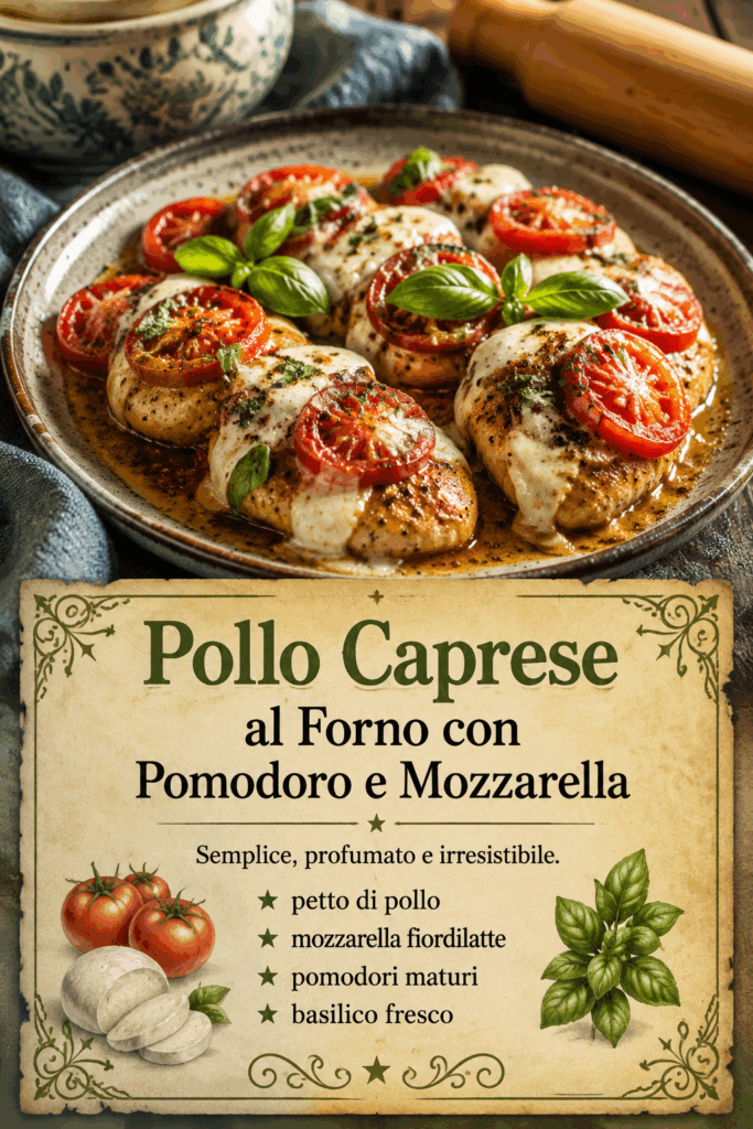 Pollo Caprese al Forno con Pomodoro e Mozzarella