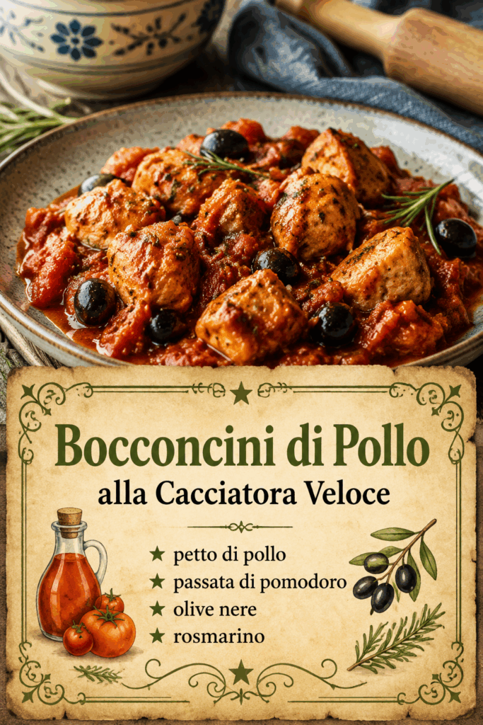 Bocconcini di Pollo alla Cacciatora Veloce