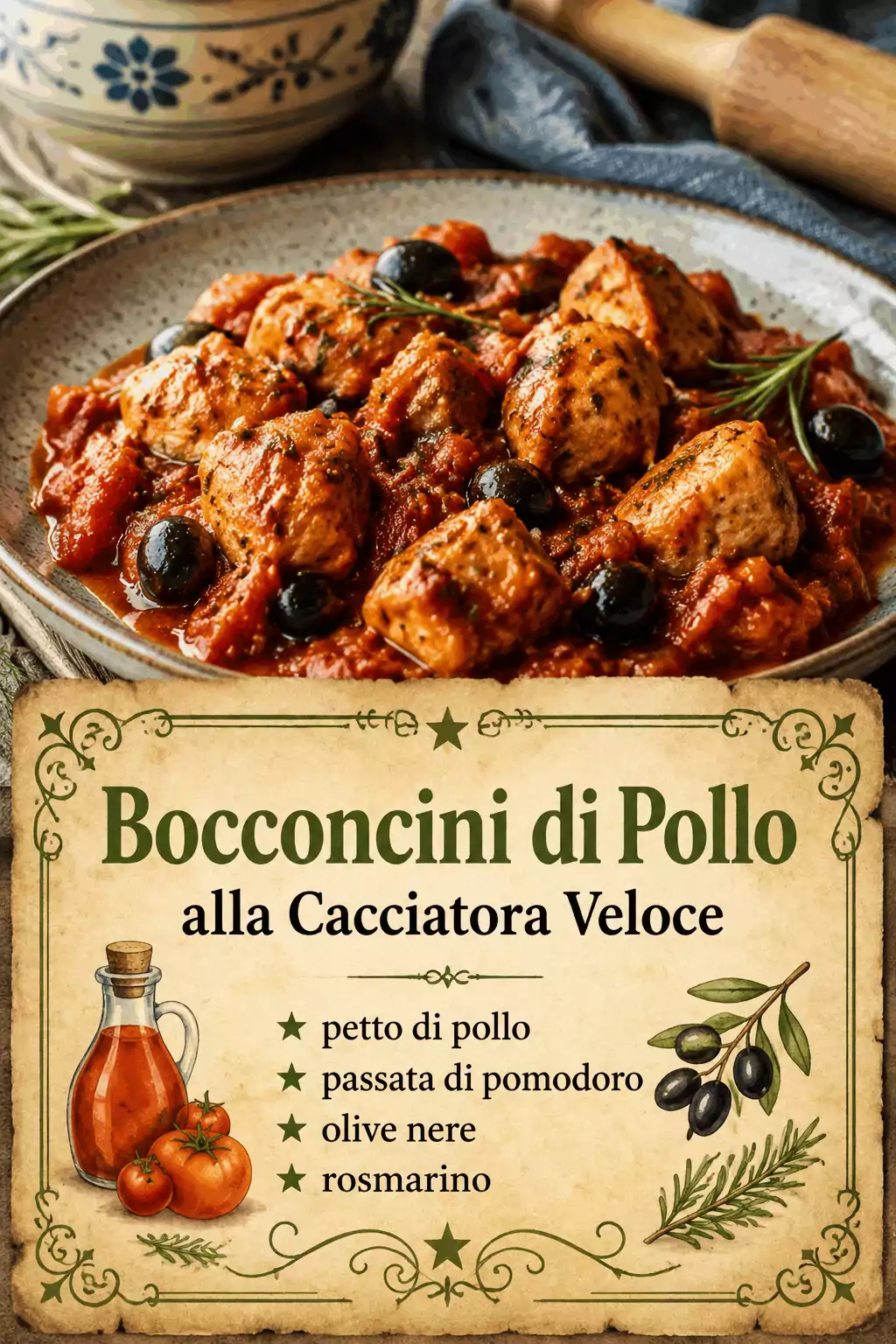 Bocconcini di Pollo alla Cacciatora Veloce