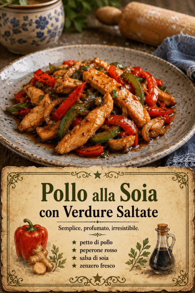 Pollo alla Soia con Verdure Saltate