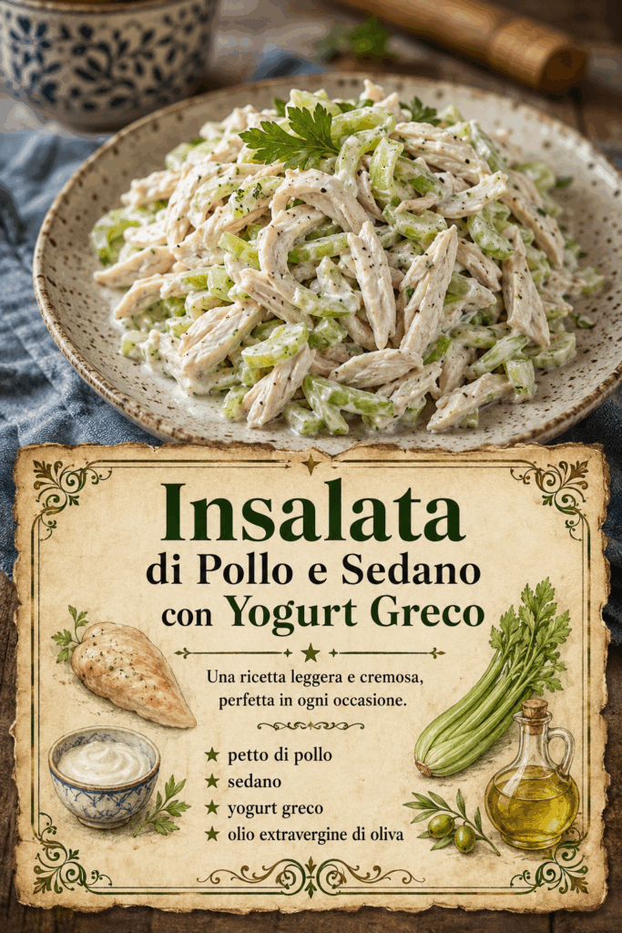 Insalata di Pollo e Sedano con Yogurt Greco