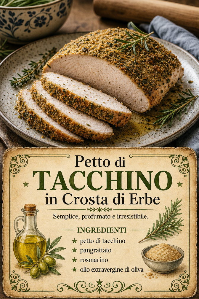petto di tacchino pangrattato rosmarino olio extravergine di oliva