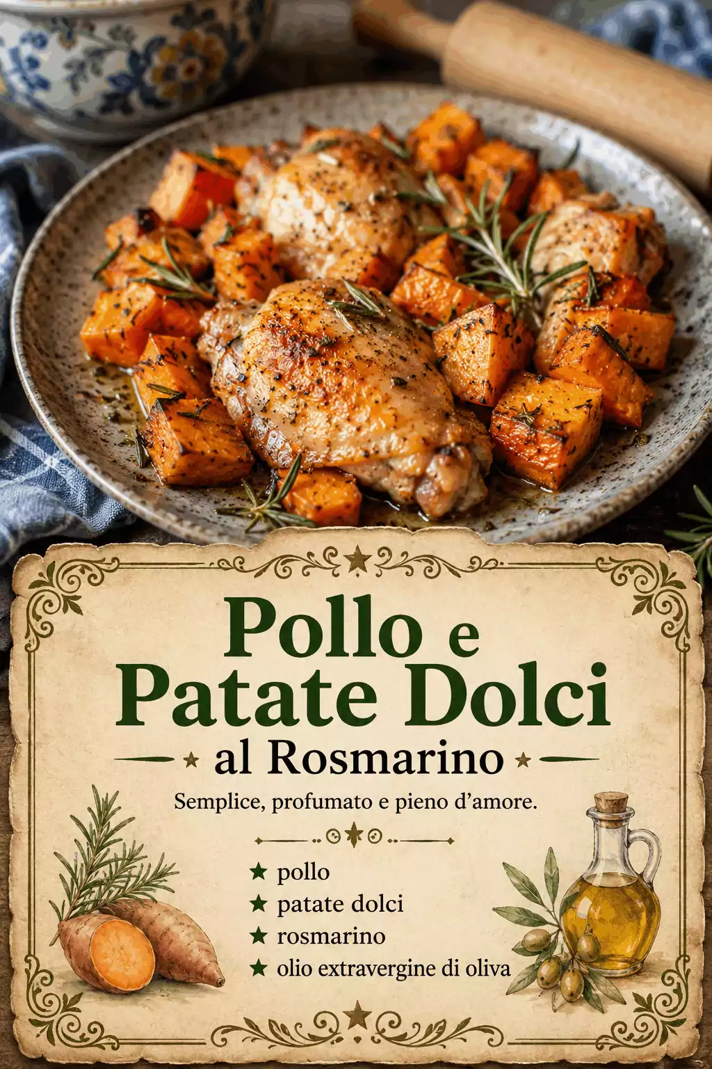 Pollo e Patate Dolci al Rosmarino