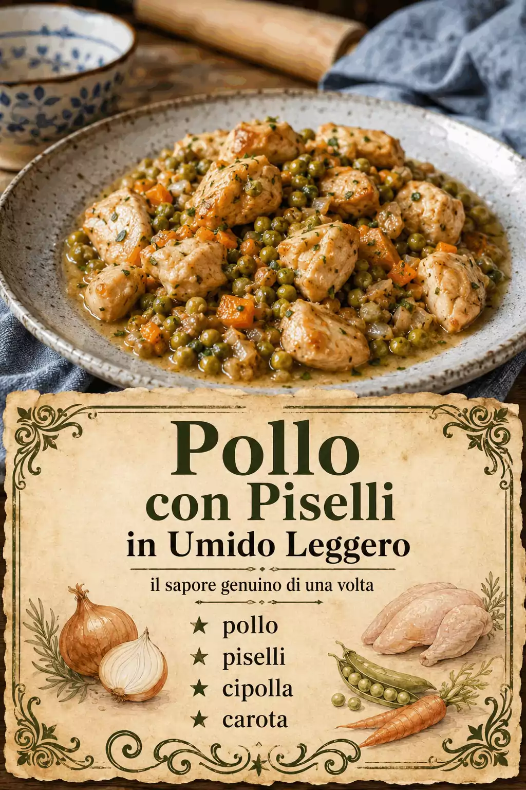 Pollo con Piselli in Umido Leggero