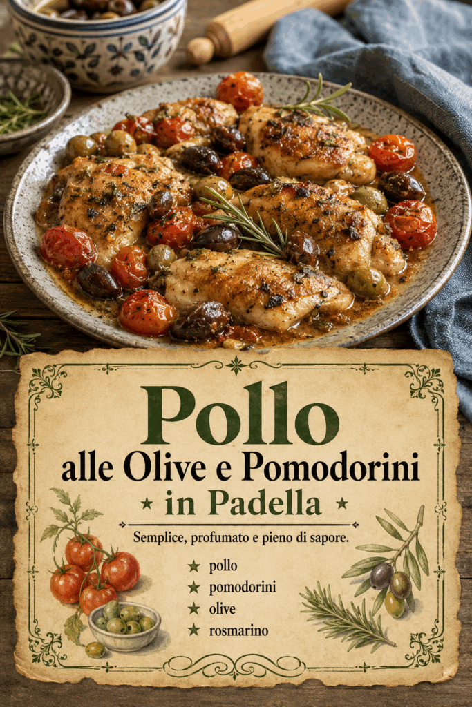 Pollo alle Olive e Pomodorini in Padella