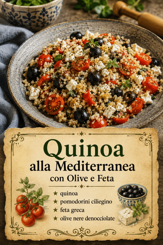 Quinoa alla Mediterranea con Olive e Feta