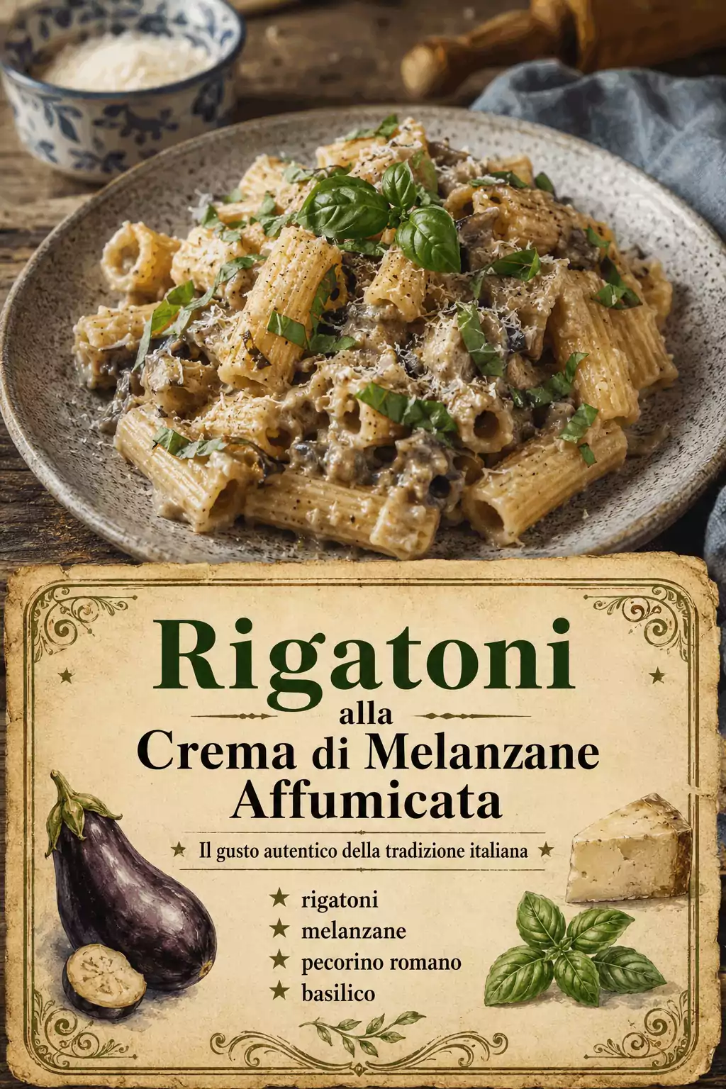 Rigatoni alla Crema di Melanzane Affumicata