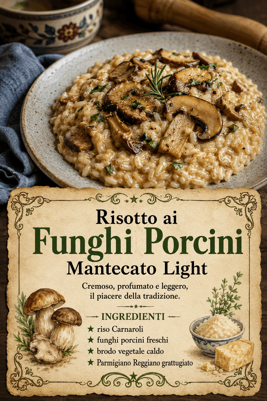 Risotto ai Funghi Porcini Mantecato Light