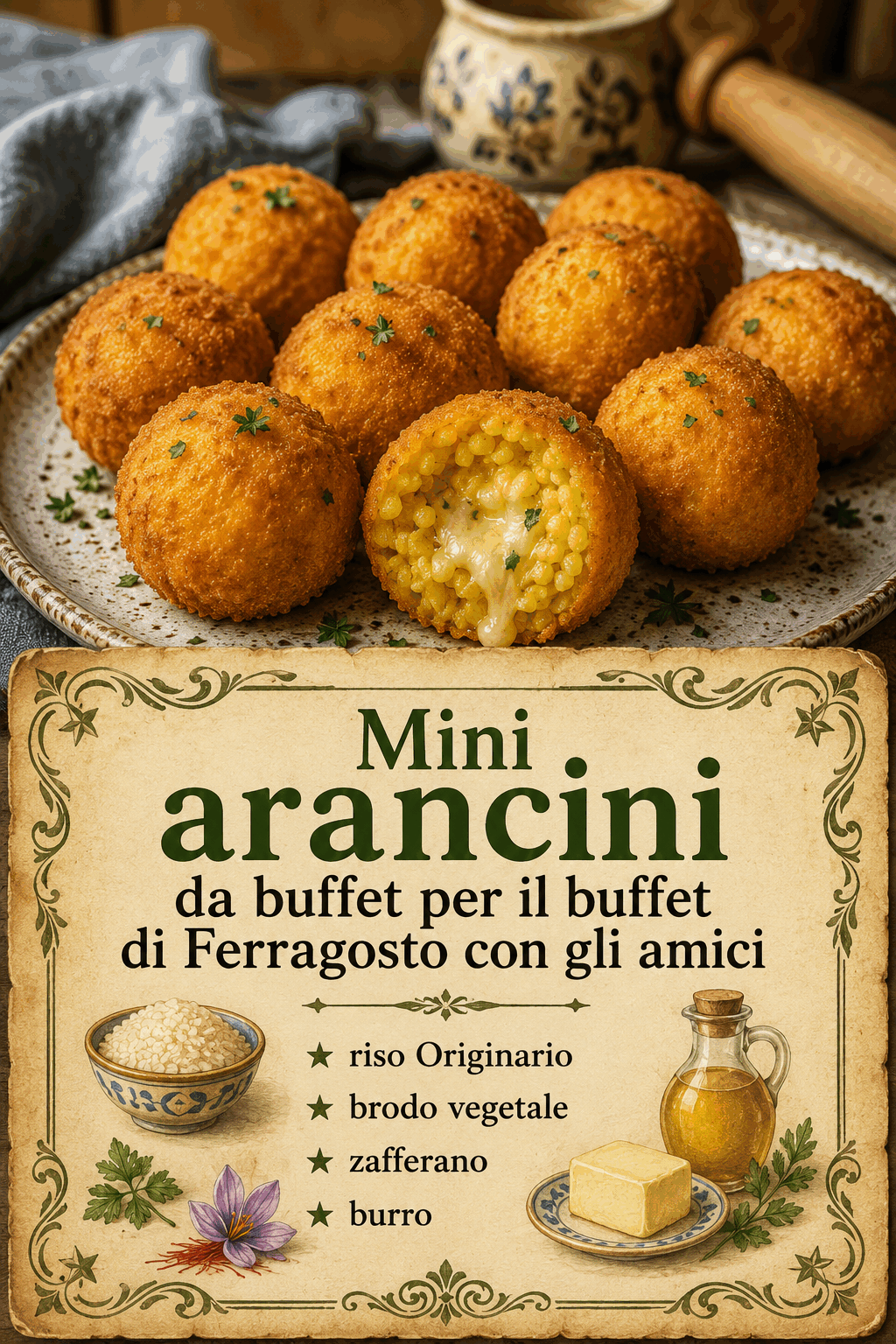 Mini arancini da buffet per Ferragosto: dosi, tempi e vassoi per non impazzire