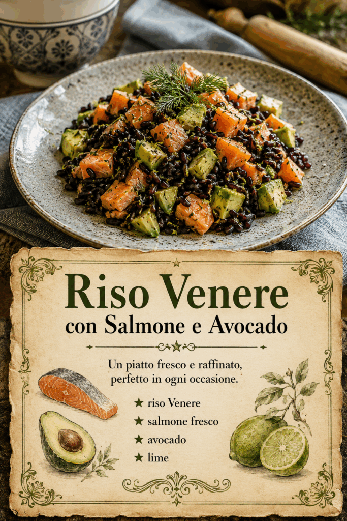 Riso Venere con Salmone e Avocado