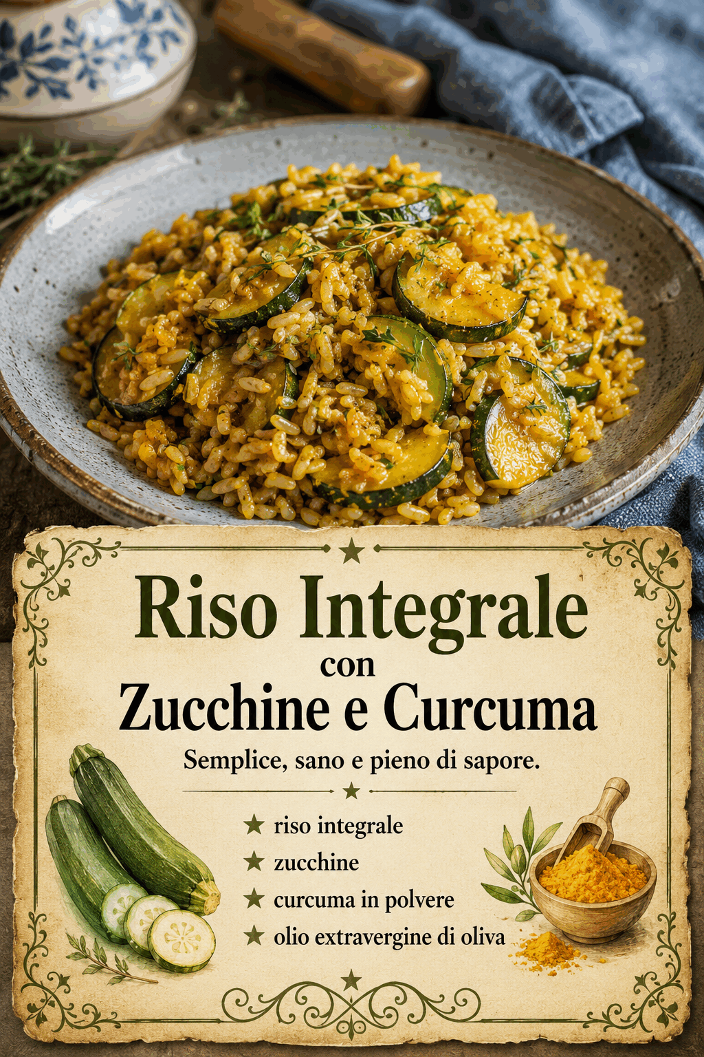 Riso Integrale con Zucchine e Curcuma