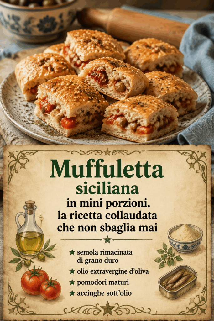Muffuletta siciliana in mini porzioni, la ricetta collaudata che non sbaglia mai