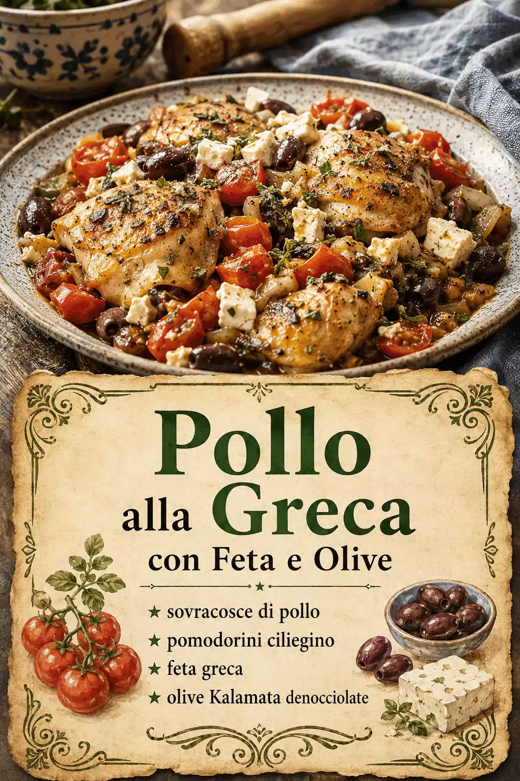 Pollo alla Greca con Feta e Olive