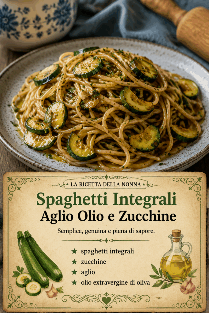 Spaghetti Integrali Aglio Olio e Zucchine