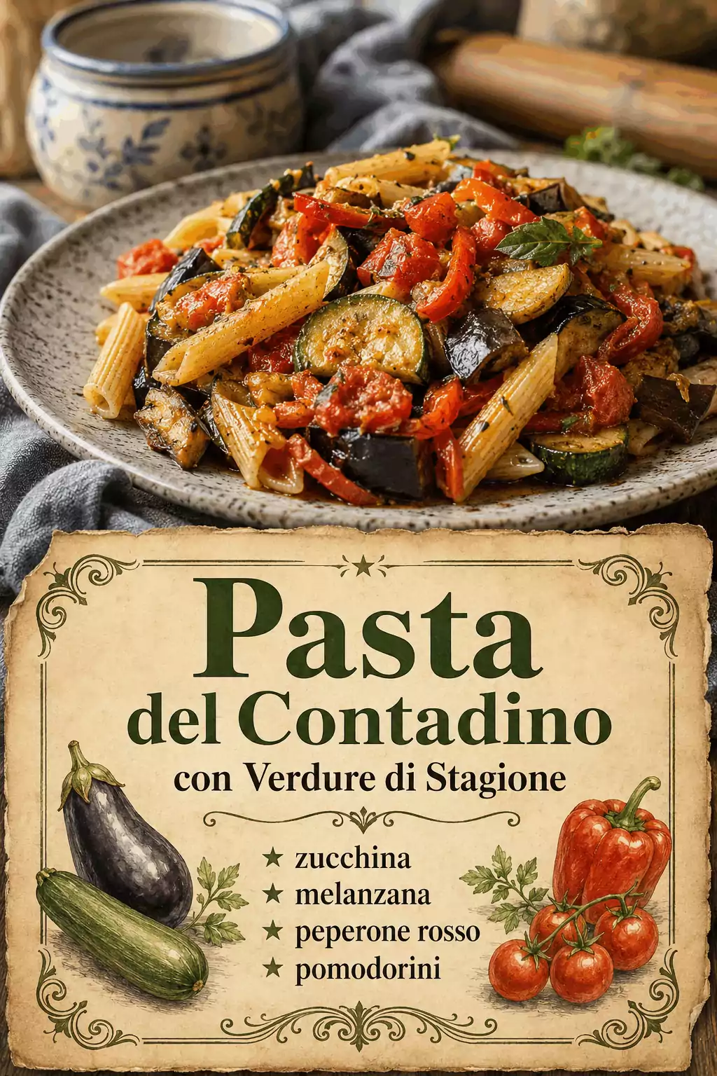 Pasta del Contadino con Verdure di Stagione