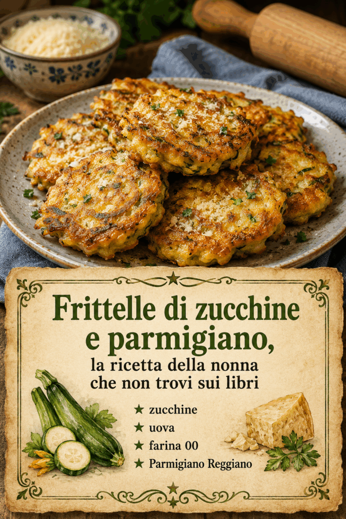 Frittelle di zucchine e parmigiano alla maniera di una volta: mollica, riposo dell’impasto e padella di ferro