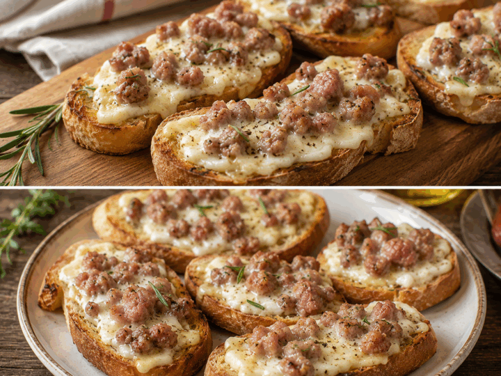 Crostini con Salsiccia e Stracchino alla Toscana – Toscana