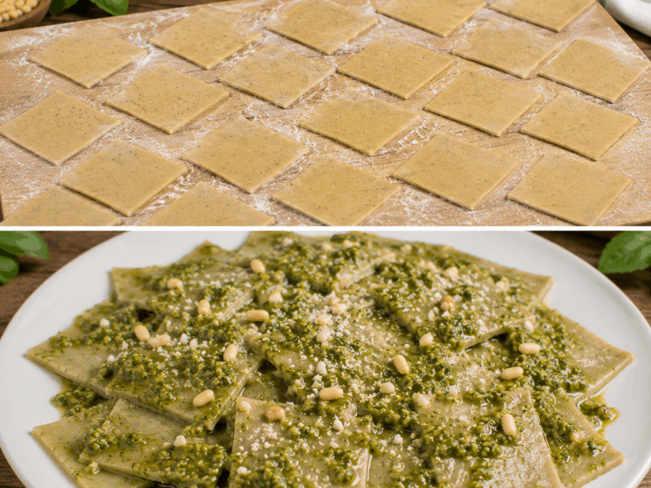 Testaroli della Lunigiana al Pesto – Toscana