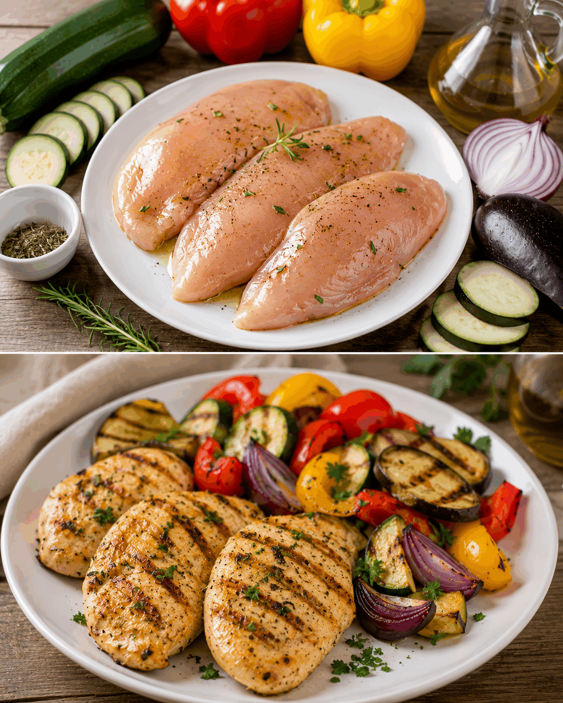 Petto di Pollo Grigliato con Verdure: la Ricetta Light Sana e Gustosa Pronta in 25 Minuti