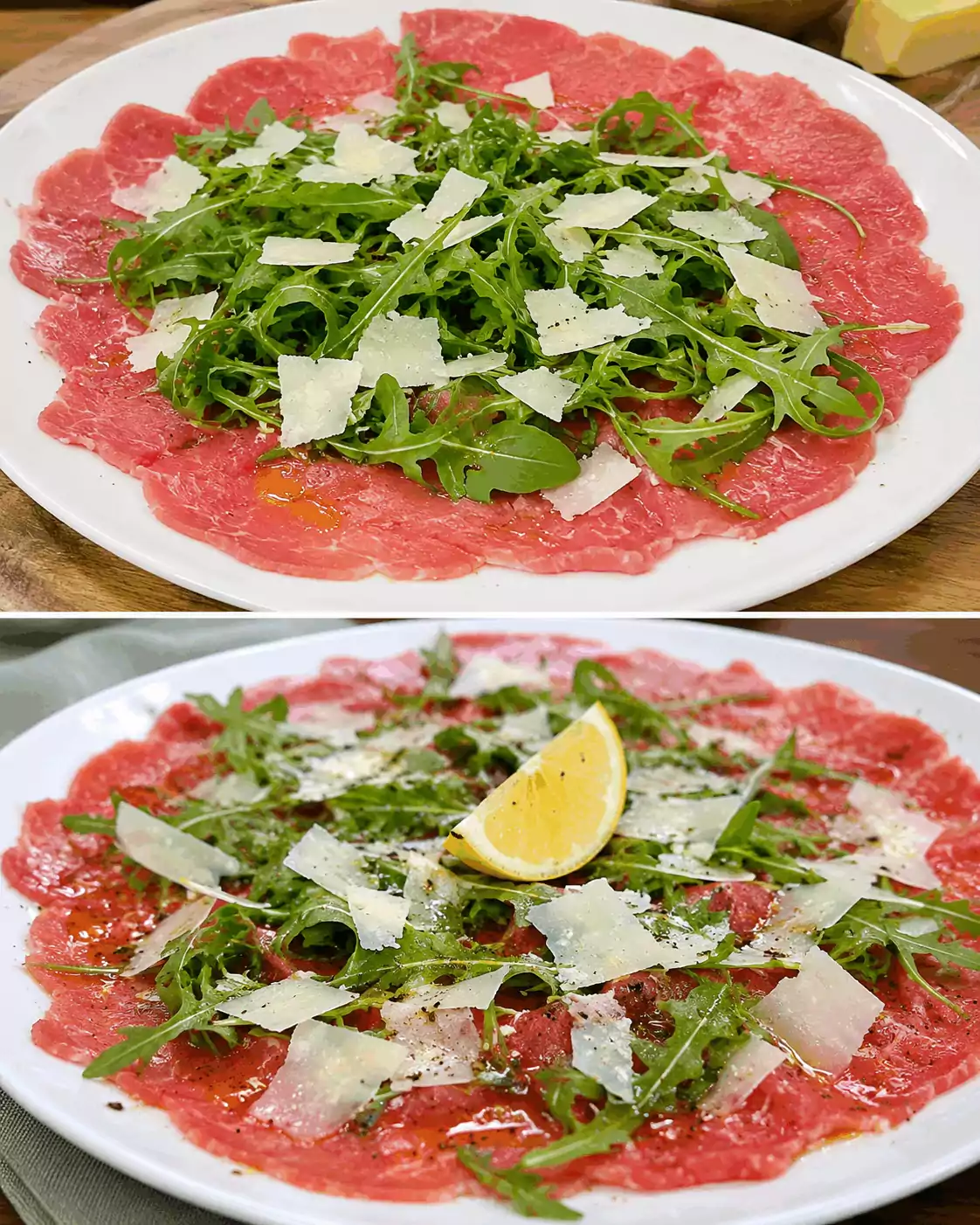 Carpaccio di Manzo con Rucola e Grana: la Ricetta Elegante e Gustosa Pronta in 15 Minuti