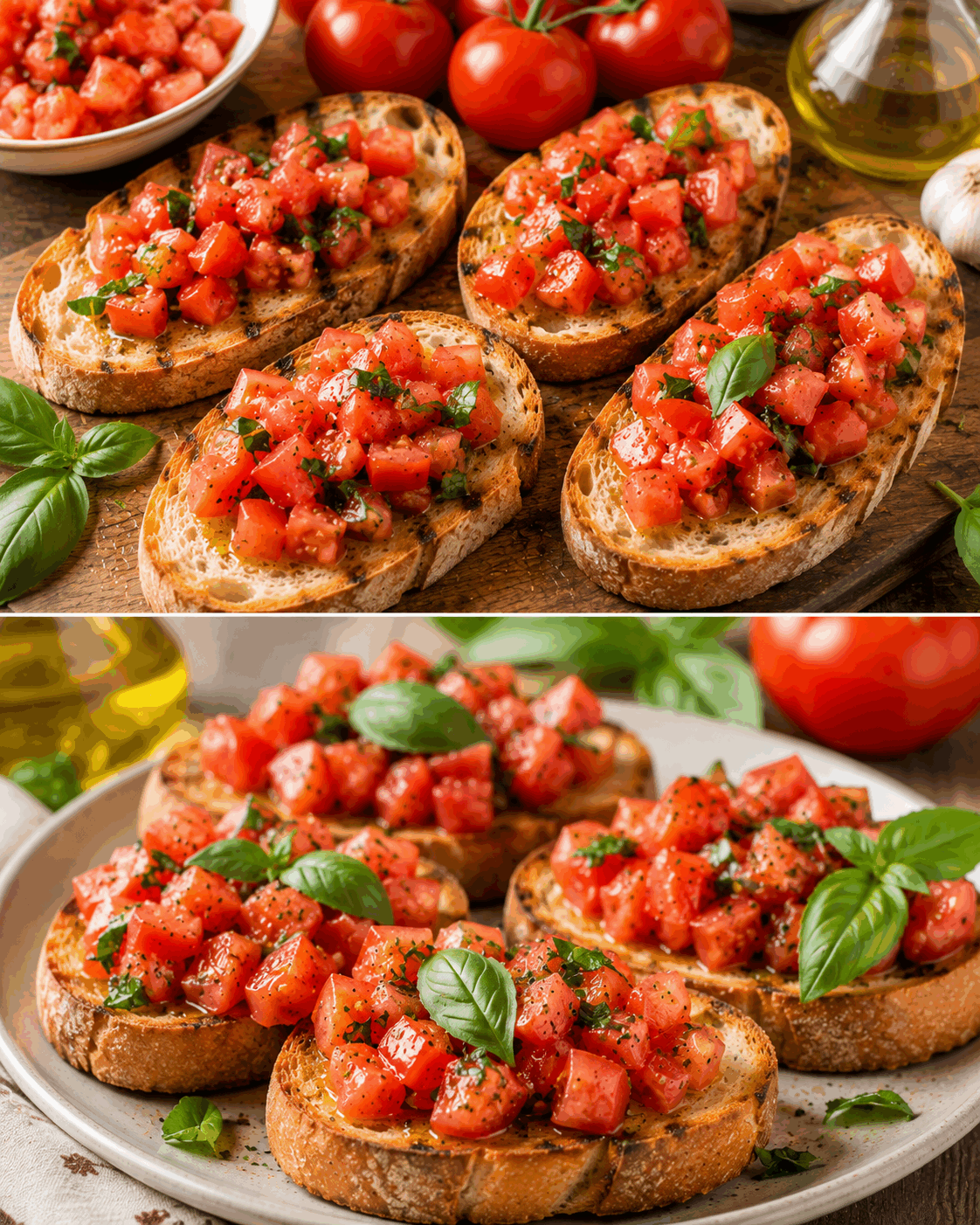 Bruschette al Pomodoro e Basilico: la Ricetta Croccante e Freschissima Pronta in 15 Minuti
