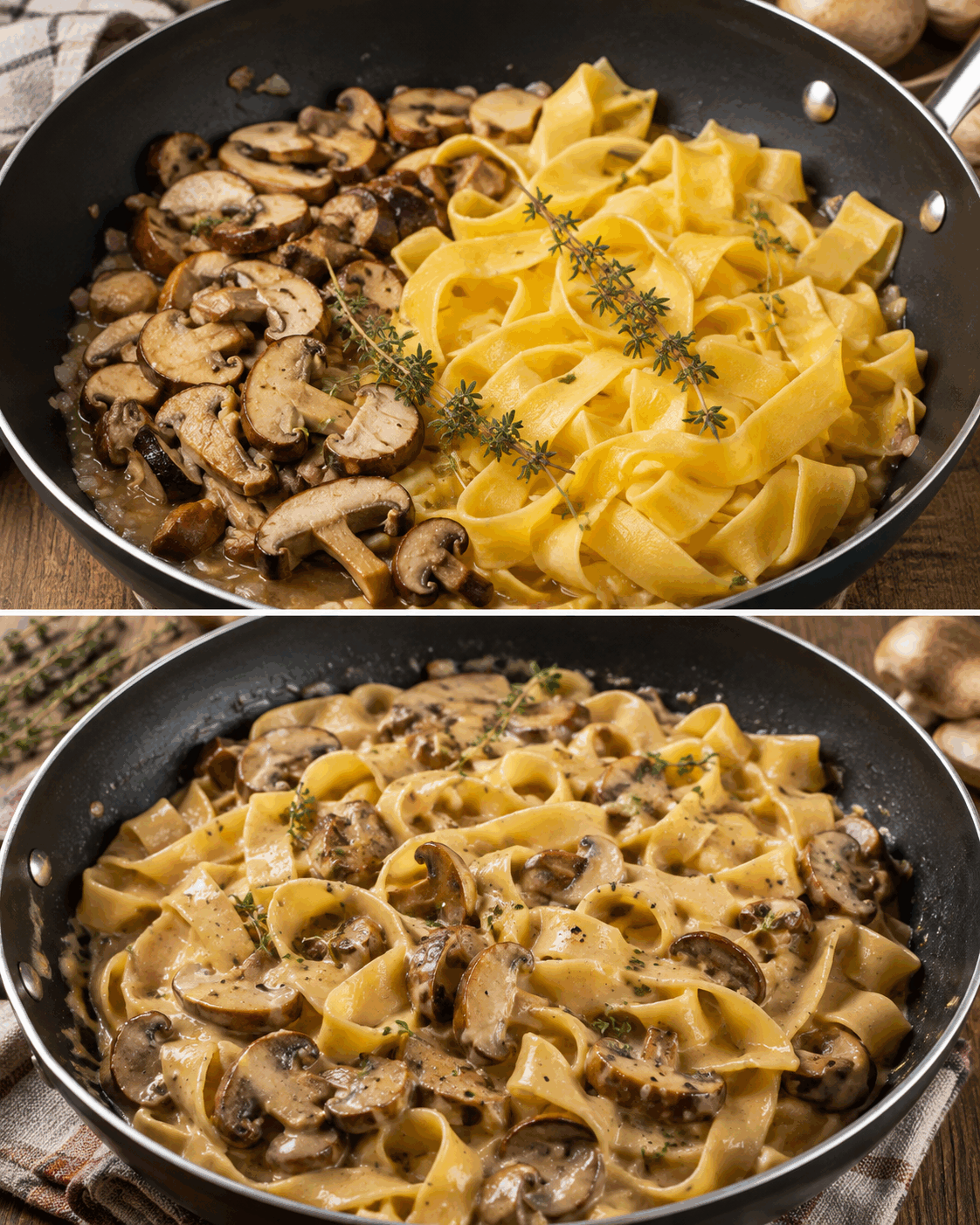 Pappardelle ai Porcini e Timo: la Ricetta Cremosa e Profumata Perfetta per l’Autunno