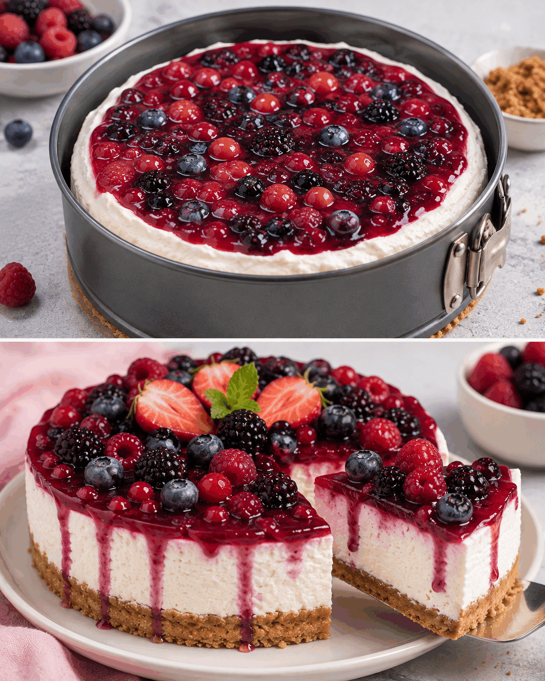 Cheesecake ai Frutti di Bosco: la Ricetta Cremosa e Fresca Senza Gelatina Perfetta per l’Estate