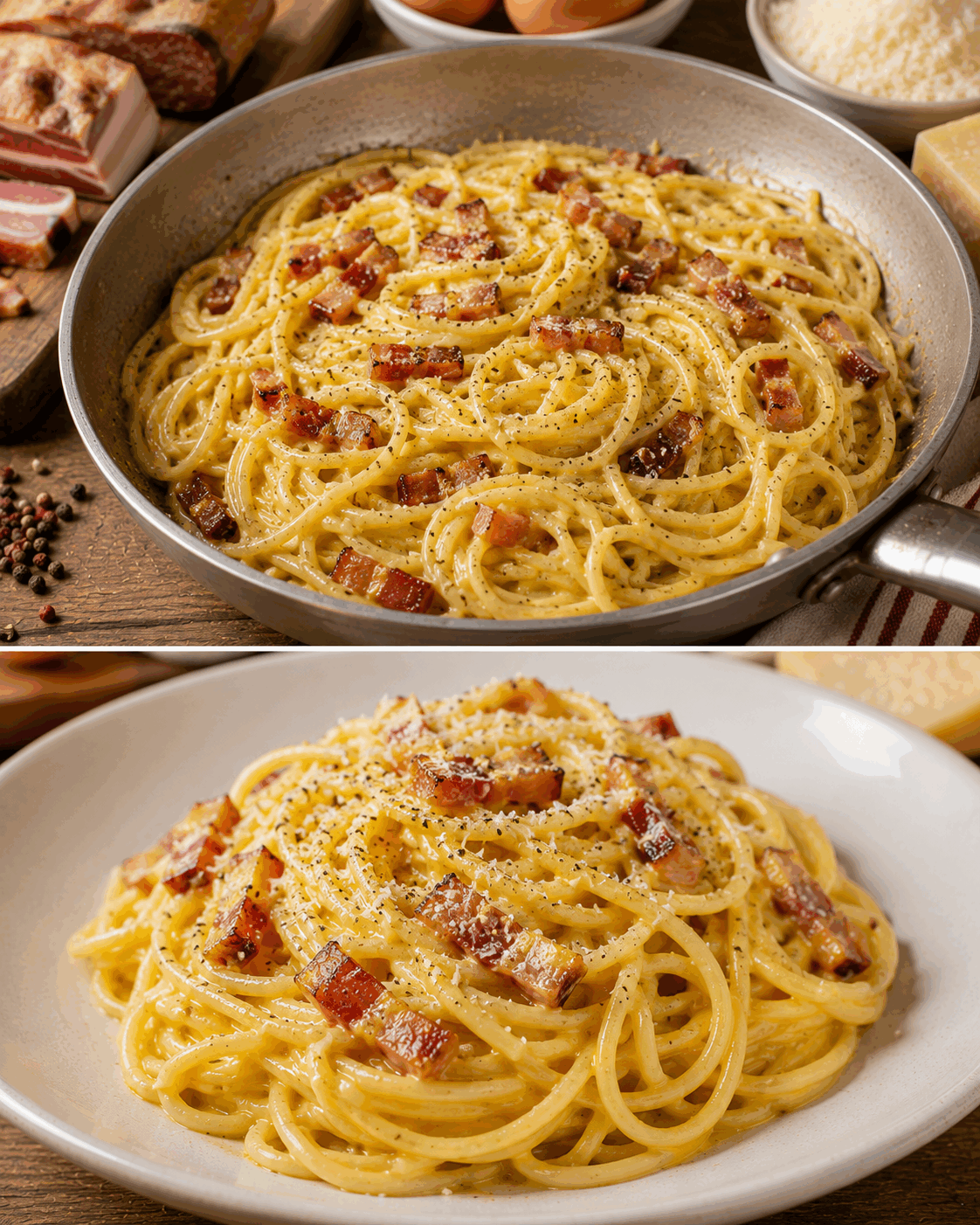 Spaghetti alla Carbonara Cremosa: la Ricetta Tradizionale Romana Pronta in 20 Minuti
