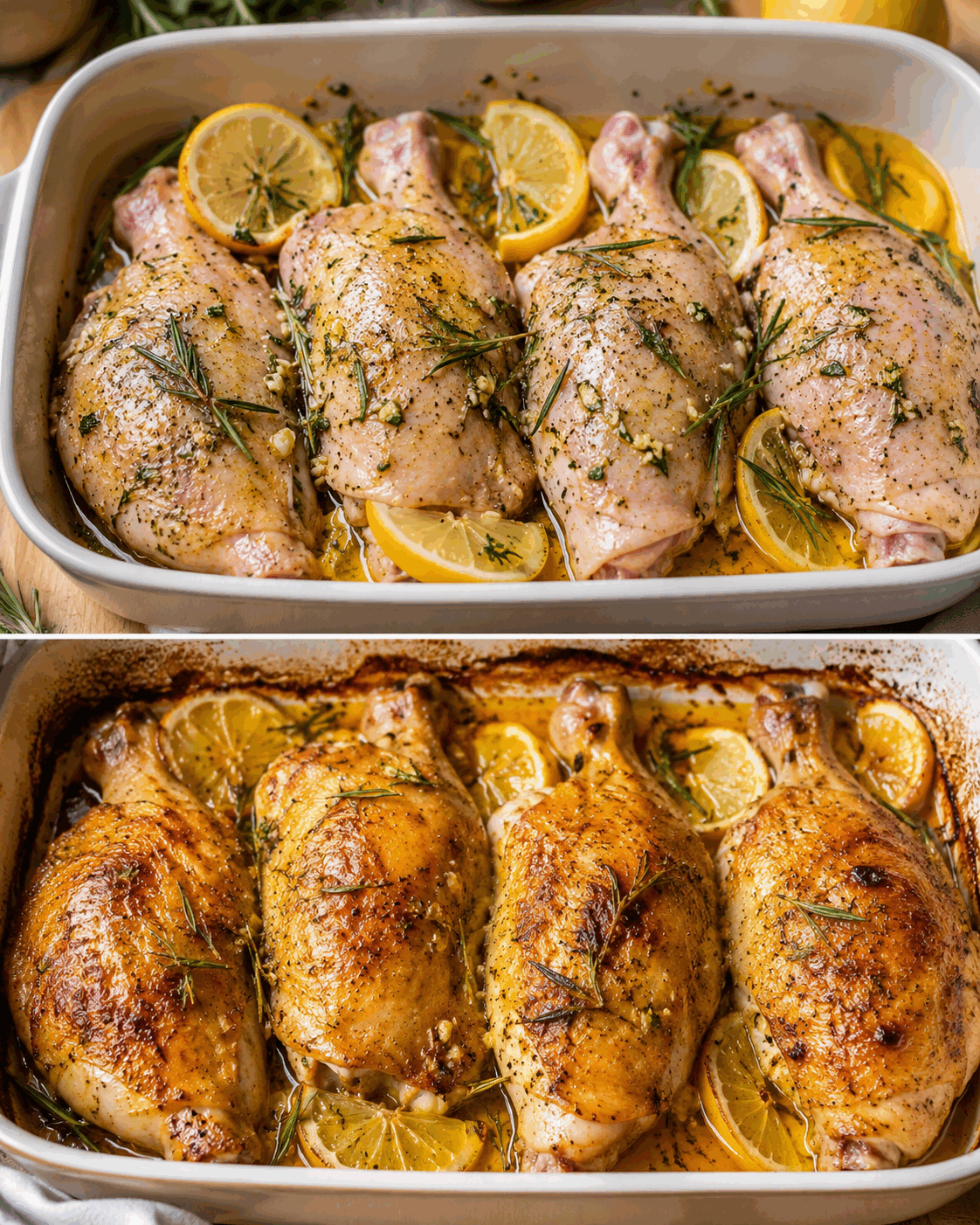 Cosce di Pollo al Rosmarino e Limone: la Ricetta Dorata e Succosa Perfetta per il Pranzo della Domenica
