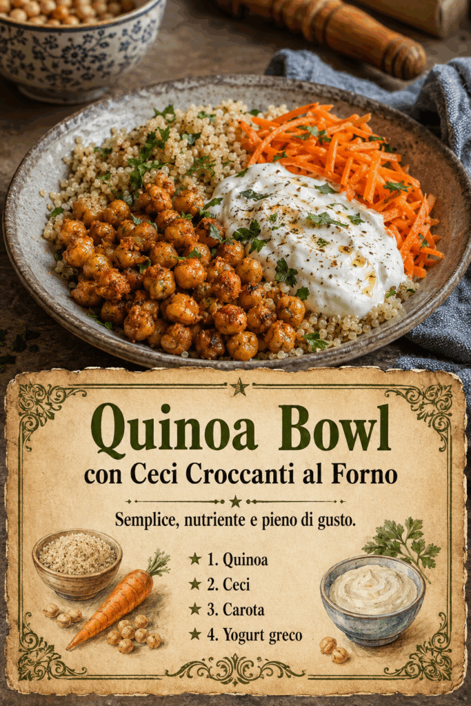 Quinoa Bowl con Ceci Croccanti al Forno