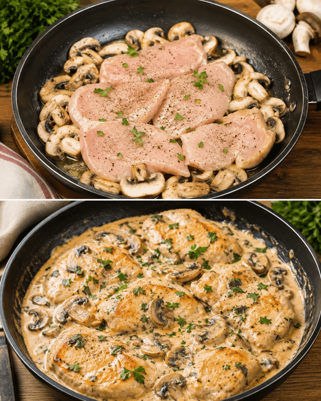Pollo Cremoso ai Funghi in Padella: la Ricetta Facile e Gustosa Pronta in 30 Minuti